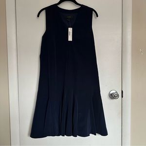 J. Crew Navy Sleeveless Flounce Dress